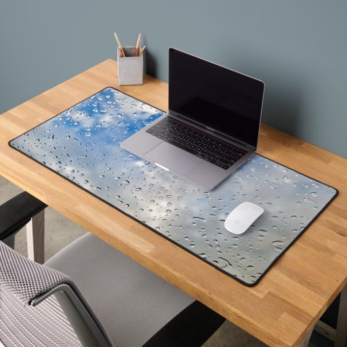 Raindrops On Window Desk Mat