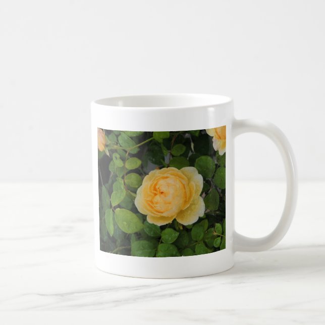 Raindrops on Yellow Rose Coffee Mug (Right)