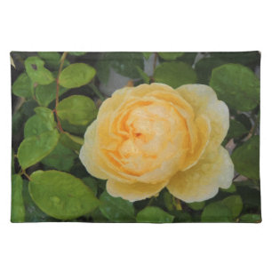 Raindrops on Yellow Rose Placemat