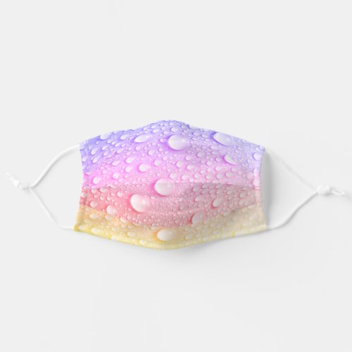 Raindrops Pastel Purple Pink Peach Yellow Adult Cloth Face Mask