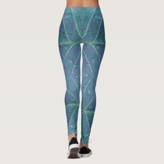 Raindrops Pattern in Blue Leggings