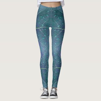 Raindrops Pattern in Blue Leggings