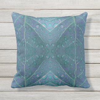 Raindrops Pattern in Blue Throw Pillow