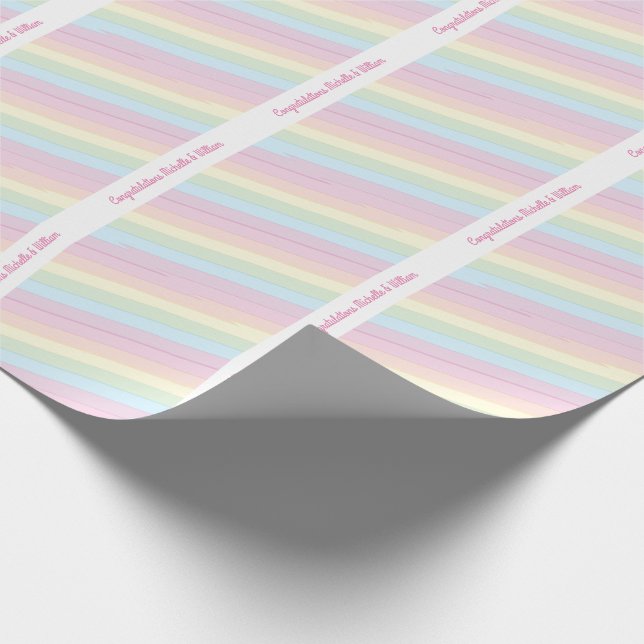 Raindrops Rainbow Baby Shower Wrapping Paper (Corner)