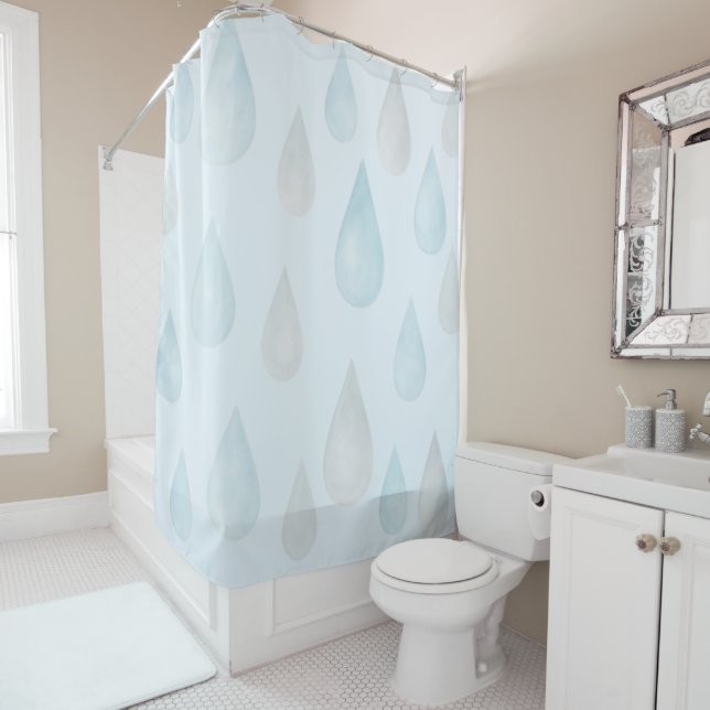 Raindrops Shower Curtain (In Situ)
