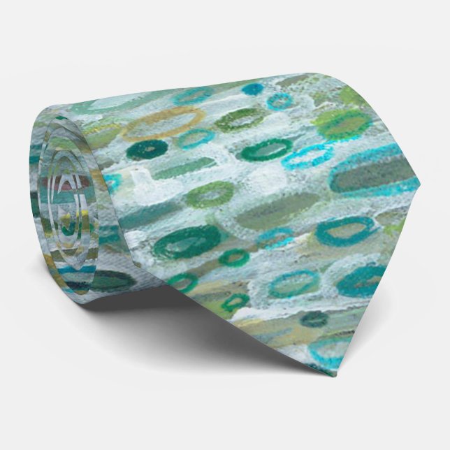 Raindrops Unique Men's Silk Tie by Margaret Juul (Rolled)