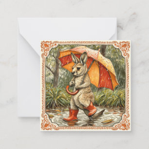 Raindrops & Warm Wishes: Kangaroo Note Card