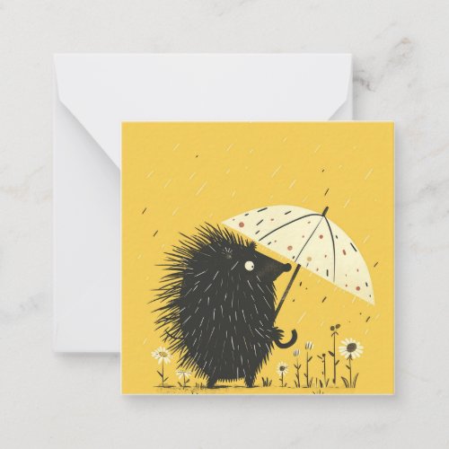 Raindrops  Whispers Porcupines Quiet Joy Note Card