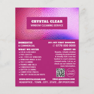 Raindrops, Window Cleaner, Cleaning Service Advert Flyer