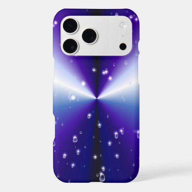 Raindrops with Stars on Purple Blue Black Rainbow iPhone Case (Back)