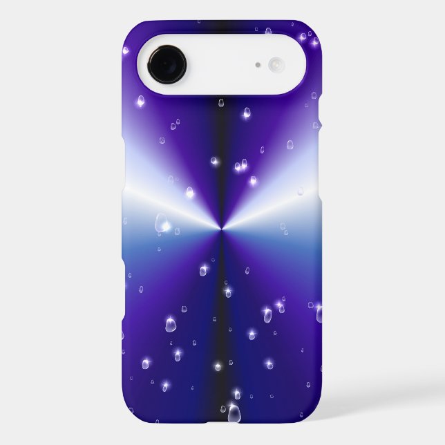 Raindrops with Stars on Purple Blue Black Rainbow iPhone Case (Back)
