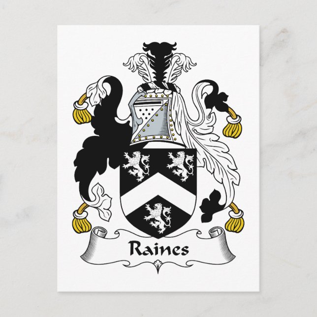 Raines Family Crest Postcard (Front)