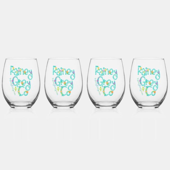 RAINEY GREY + CO [logo 6] Stemless Wine Glass (Front)