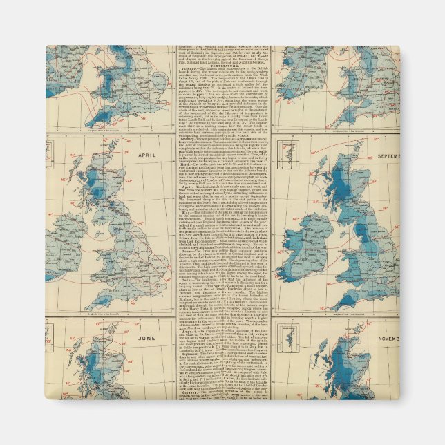 Rainfall, temperature, British Isles Magnet (Front)