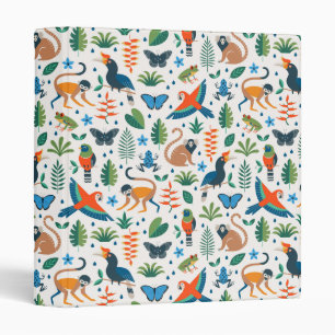 Rainforest Animal Pattern 3 Ring Binder