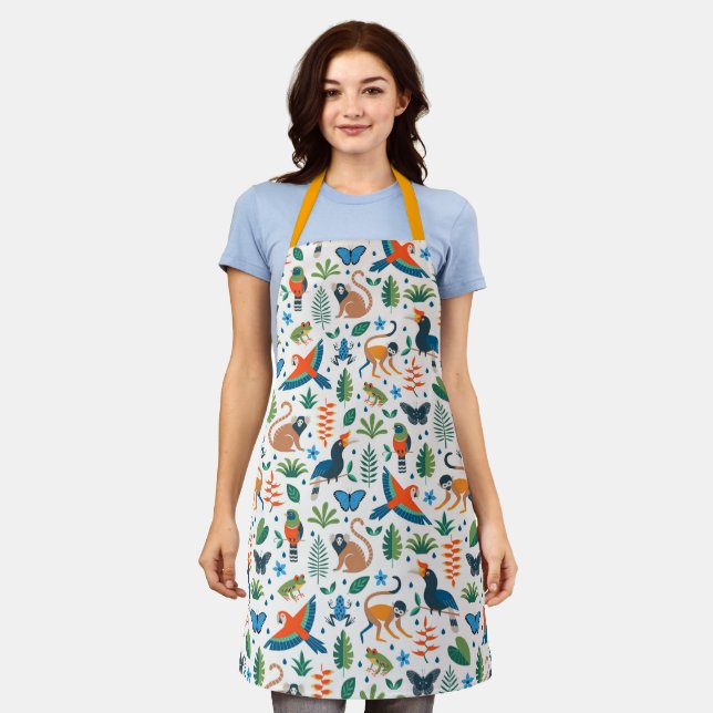 Rainforest Animal Pattern Apron (Worn)