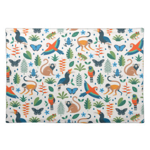 Rainforest Animal Pattern Cloth Placemat