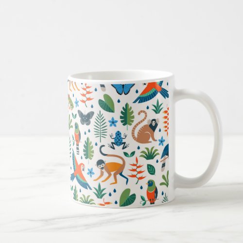 Rainforest Animal Pattern Coffee Mug