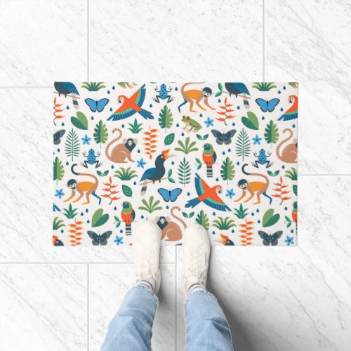 Rainforest Animal Pattern Doormat