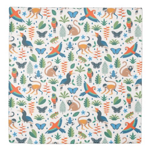 Rainforest Animal Pattern Duvet Cover