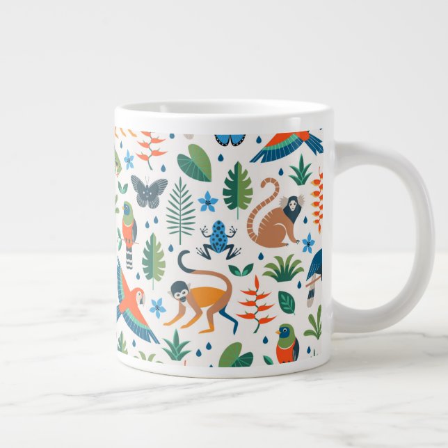 Rainforest Animal Pattern Giant Coffee Mug (Right)