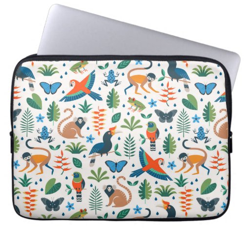 Rainforest Animal Pattern Laptop Sleeve