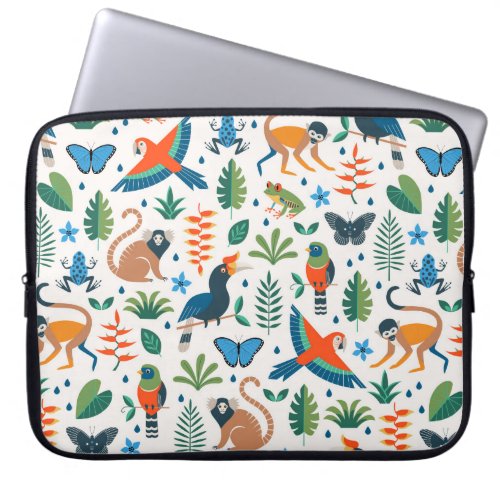 Rainforest Animal Pattern Laptop Sleeve