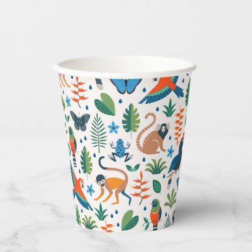 Rainforest Animal Pattern Paper Cups