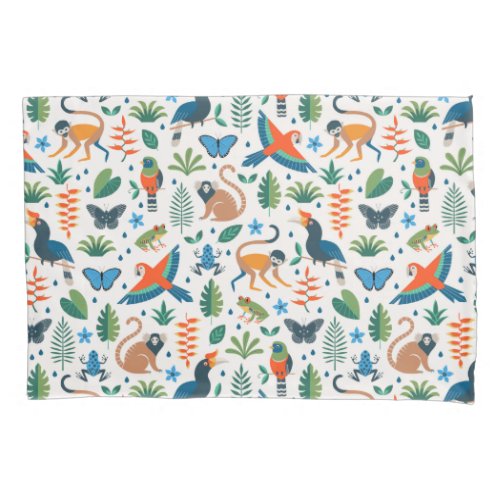 Rainforest Animal Pattern Pillow Case