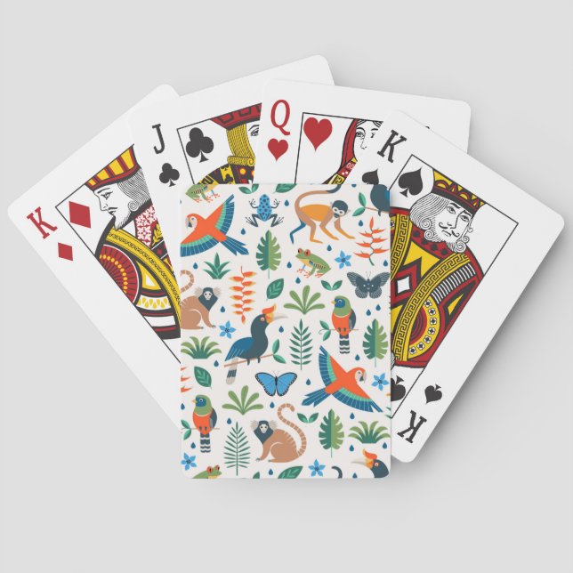 Rainforest Animal Pattern Poker Cards (Back)