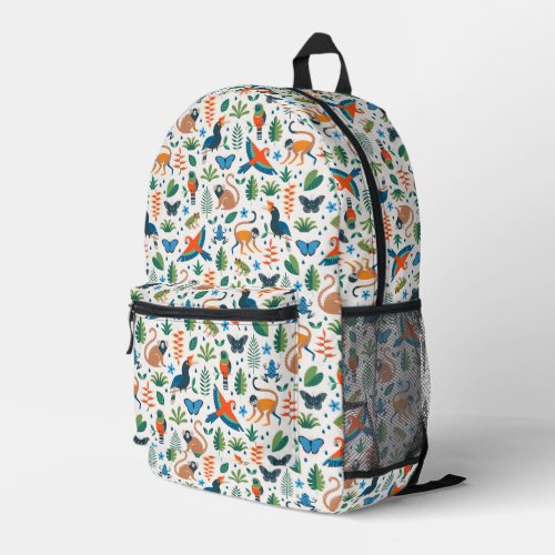 Rainforest Animal Pattern Printed Backpack