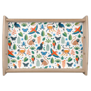 Rainforest Animal Pattern Serving Tray