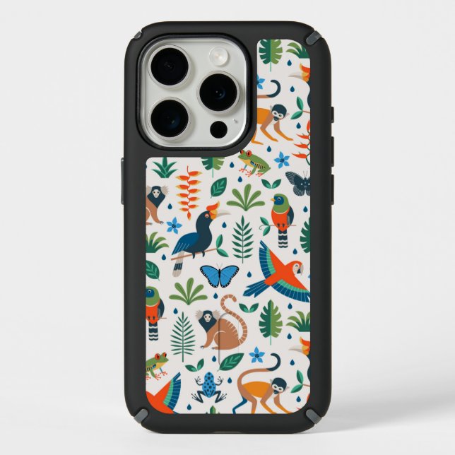 Rainforest Animal Pattern Speck iPhone Case (Front)
