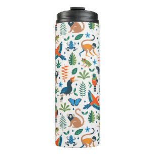Rainforest Animal Pattern Thermal Tumbler