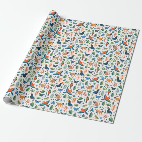 Rainforest Animal Pattern Wrapping Paper