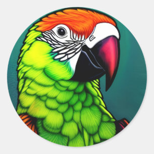 Rainforest Beauty: Exotic Wild Parrot Classic Round Sticker