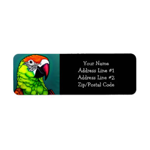 Rainforest Beauty:  Exotic Wild Parrot Label