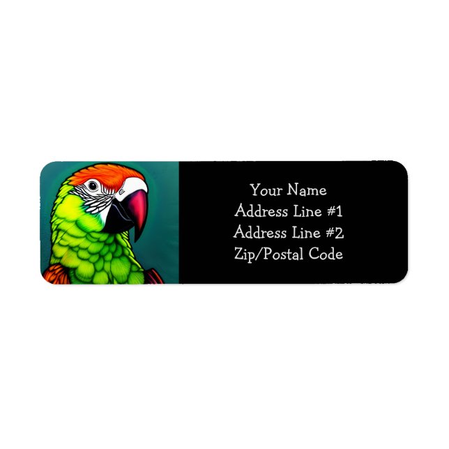 Rainforest Beauty:  Exotic Wild Parrot Label (Front)