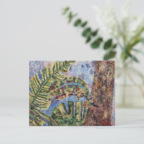 Rainforest Chameleon Painted Postcard  