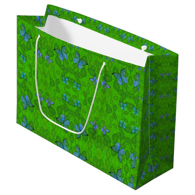 Rainforest Dreams Vine Butterfly All Occasion  Large Gift Bag (Front Angled)