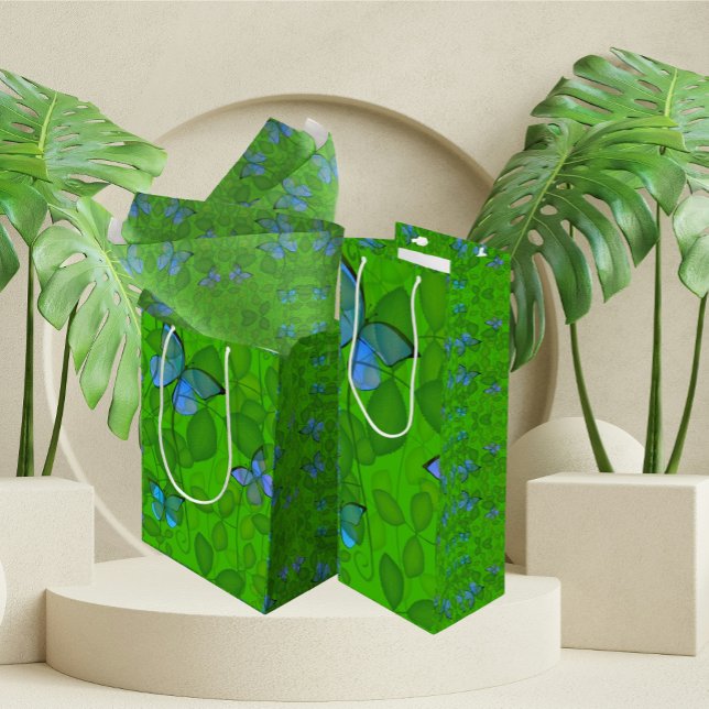 Rainforest Dreams Vine Butterfly All Occasion  Medium Gift Bag (Gift bags for any occasion!)