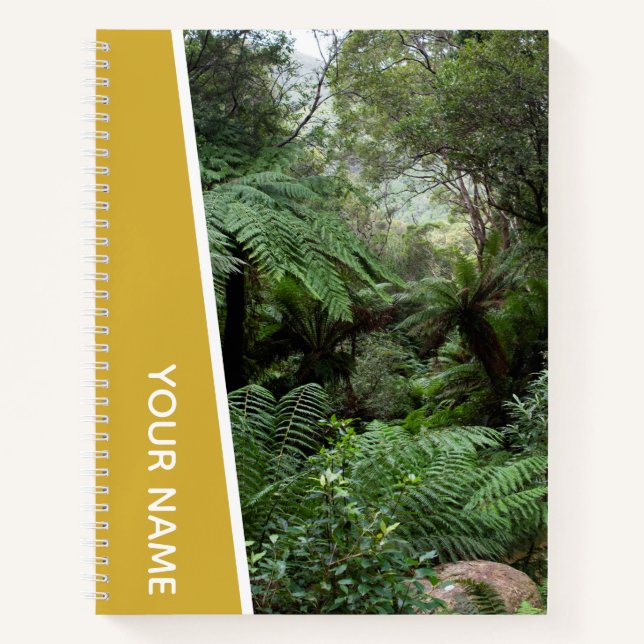 Rainforest Ferns Trees Palms, Australia, Gold Notebook (Front)