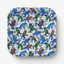 Rainforest Frogs Square Plates