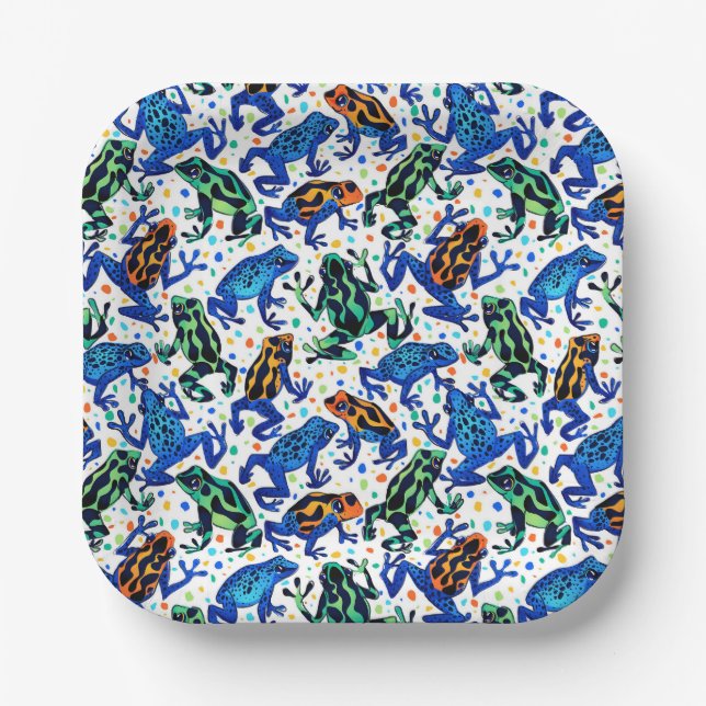 Rainforest Frogs Square Plates (Front)