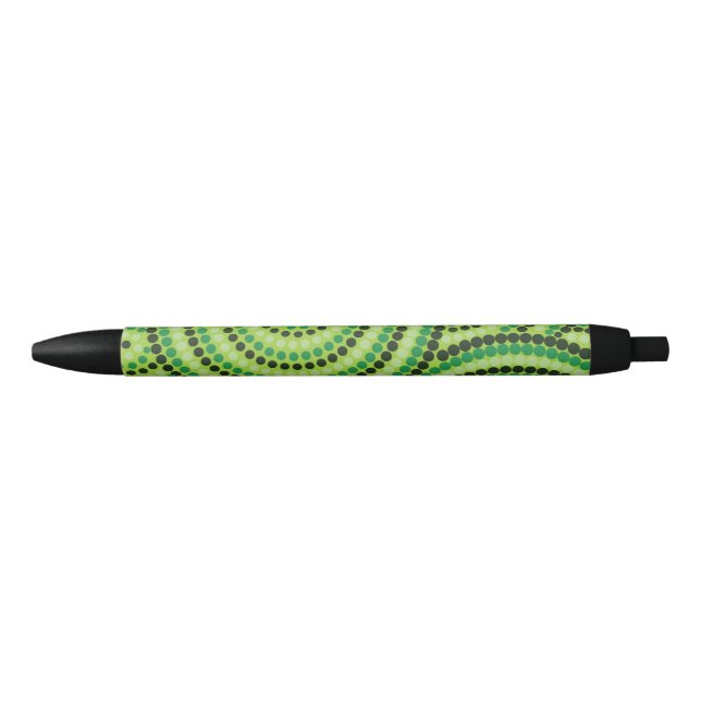 Rainforest Green aboriginal dot painting! Pen (Front)