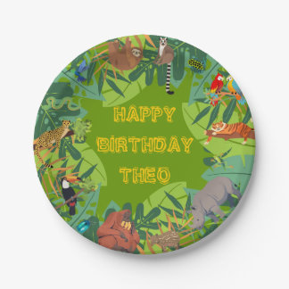 Rainforest Jungle Animals Birthday Plates