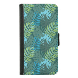 Rainforest Jungle Leaf Pattern Wallet Phone Case For Samsung Galaxy S5