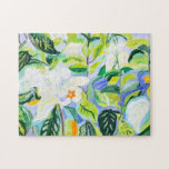 Rainforest Lily Puzzle<br><div class="desc">tropical bangkok rose by Australian artist Suzanne West  infresh,  lime green,  orange,   colors. Depicting North Queensland landscape.</div>