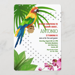 Rainforest Parrot Invitation