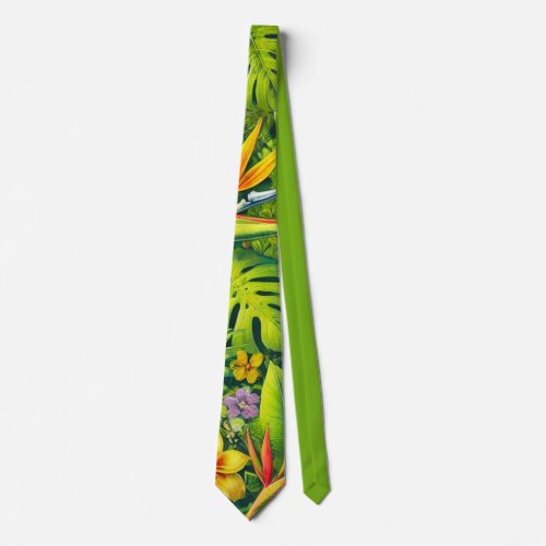 Rainforest pattern neck tie